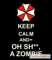 Толстовка без капюшона Keep calm and oh sh**, a zombie