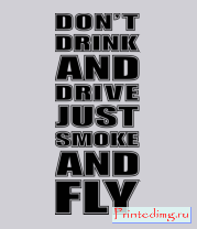 Толстовка без капюшона Dont drink and drive, just smoke and fly