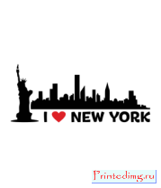 Толстовка без капюшона I love NY (панорама) 