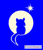 Толстовка Котенок на фоне луны (светящийся рисунок)