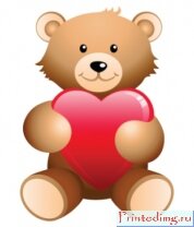 Футболка для беременных Плюшевый медведь с сердцем