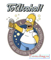 Футболка Homer Simson - To Alcohol